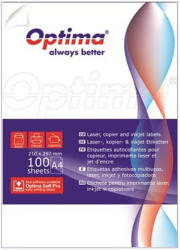 OPTIMA Etichete autocolante albe, colturi drepte, 100 coli/top, OPTIMA