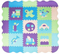 SPRINGOS szivas puzzle szőnyeg 90x90 cm - lila-kék (PM0003)