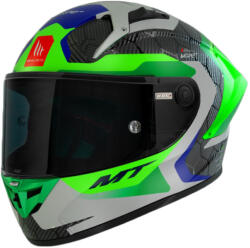 MT Helmets MT KRE+ Carbon Erőteljes szürkészöld integrált motorkerékpáros sisak