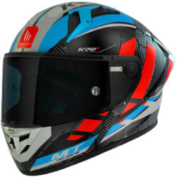 MT Helmets MT KRE+ Carbon Longlap Fekete-szürke-vörös-kék integrált motorkerékpáros bukósisak