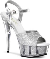 Pleaser ezüst csillámos platform szandál, No. 6095G. 39-es - diamondsexshop