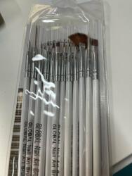 Global Fashion Set pensule unghii, pentru pictura pe unghii, B-2, 12 buc, culoare alba