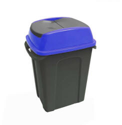 PLANET Hippo Billenős Szelektív hulladékgyűjtő szemetes, műanyag, antracit/kék, 70L (UP238K)