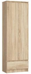 Artool Dulap, placa laminata, 1 sertar, 4 rafturi, 2 usi, stejar, 60x35x180 cm (166318-AK) - mercaton