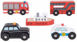 Bigjigs Toys Set 5 Vehicule Din Lemn - Bigjigs (bjt064)