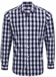 Premier Workwear Cămașă din bumbac în carouri pentru bărbați - Albă / albastru închis | L (PR250-1000226965)