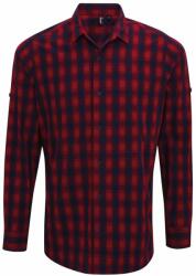 Premier Workwear Cămașă din bumbac în carouri pentru bărbați - Roșie / albastru închis | 3XL (PR250-1000226906)