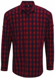 Premier Workwear Cămașă din bumbac în carouri pentru bărbați - Roșie / albastru închis | XL (PR250-1000226904)