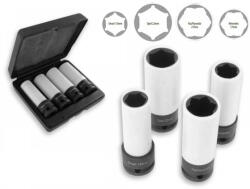 Hubi Tools HU42066 1/2"-os gépi dugókulcs fej készlet alufelnihez, speciális, 4 részes (HU42066)