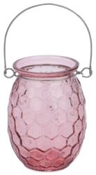  Üveg mécsestartó - Rózsaszín