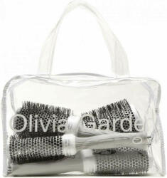 Olivia Garden Kit cu 5 perii profesionale de par Expert Blowout Speed Wavy Bristle White&Grey (5414343020291)