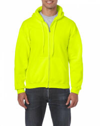 Gildan Uniszex kapucnis pulóver Gildan GI18600 Heavy Blend Adult Full Zip Hooded Sweatshirt -2XL, Safety Green
