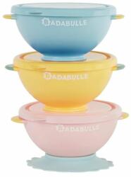 Badabulle Cupe cu capac și prindere în vid Badabulle - Pastel, 3 bucăți (B005108) Set pentru masa bebelusi