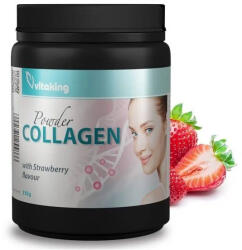Vitaking Collagen powder Strawberry - Kollagén eper ízű italpor 330g