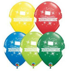 Qualatex Ballagási latex lufi 11" 28cm Ballagásodra szeretettel! , 6db, 73095 (LUFI295004)