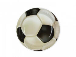 PartyDeco Papír tányér focilabda mintás 23 cm, 6 db/csomag
