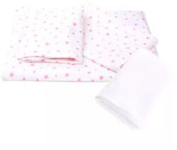 Confort Family Lenjerie 3 piese model Stelute roz + Protectie impermeabila patut 120x60 cm (CFAM5507) - kidiko Lenjerii de pat bebelusi‎, patura bebelusi