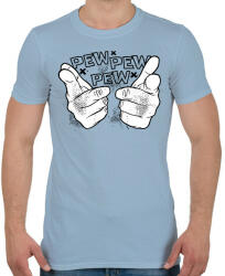 printfashion Pew pew pew - Férfi póló - Világoskék (12660360)