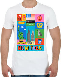 printfashion New york - Férfi póló - Fehér (2003963)