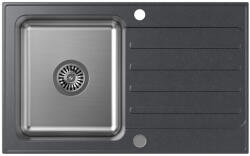 Quadron Chiuveta compozit incastrata Quadron Pop Kenneth 111 finisaj inox - negru black dotted 78x48 cm (FUS_K7848CZ) Chiuveta