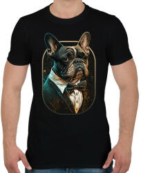 printfashion Francia Bulldog öltönyben - Férfi póló - Fekete (12606216)