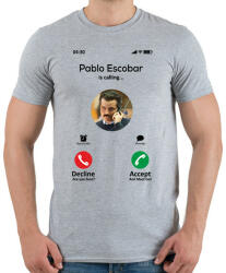 printfashion Escobar calling - Férfi póló - Sport szürke (12587521)