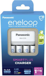 Panasonic SmartPlus akkumulátor gyorstöltő szett 4 db 2000mAh AA akkumulátorral (KKJ55MCD40E)