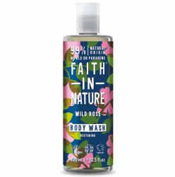 Faith in Nature Gel de dus natural, hidratant, cu trandafir salbatic, Faith in Nature, 400 ml