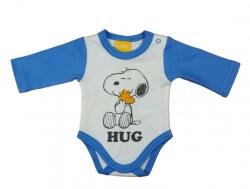  ABR Hosszú ujjú pamut body - Fehér-Kék - Snoopy (80)