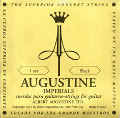 AUGUSTINE IMP BLACK SETS - Imperial Black classical guitar set Light Tension - C067C