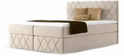 Wilsondo Bézs PAROS Lux ágyneműtartós kárpitozott boxspring ágy Méret: 180x200