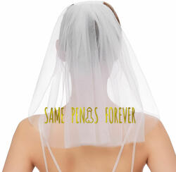  Fehér fátyol "Same Penis Forever" felirattal - arany