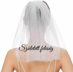  Fehér fátyol "Született feleség" felirattal - fekete