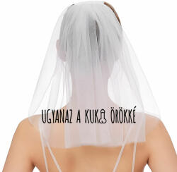 Fehér fátyol "Ugyanaz a kuki örökké" felirattal - fekete