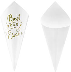 PartyDeco S. r. o Konfetti tartó, kúp alakú, papírból, 16cm, 10 db/csomag