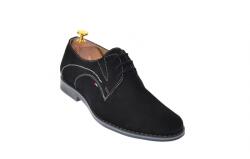 Dyany Shoes OFERTA marimea 44 - Pantofi barbati eleganti din piele naturala intoarsa, Massimo - L925NVEL