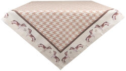 Clayre & Eef Fata masa bumbac crem maro 100x100 cm (DHL01) Fata de masa