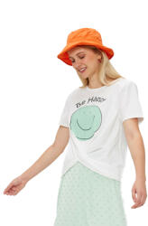 Mdm Tricou Mdm pentru Femei Knotted T-Shirt With Smile Print 64208304_100 (64208304_100)