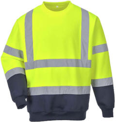 Portwest B306 Kéttónusú Hivis jól láthatósági pulóver sárga-sötétkék (B306YNR4XL)