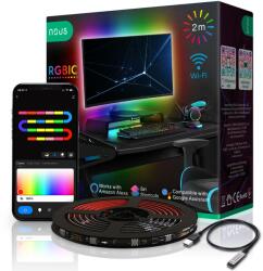 NOUS F9 intelligens RGB LED szalag, Wi-Fi, USB, hangvezérlés, 2 m