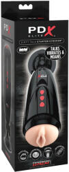 PDX Elite Dirty Talk - rezgő műpunci maszturbátor (fekete) - szexshop
