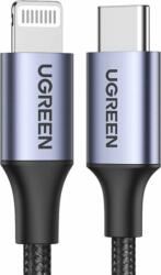 UGREEN US304 USB-C apa - Lightning apa 2.0 Adat és töltőkábel - Fekete (1.5m) (60760)