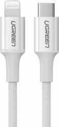 UGREEN US171 USB-C apa - Lightning apa 2.0 Adat és töltőkábel - Fehér (1.5m) (60748)
