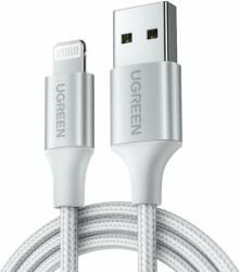 UGREEN US199 USB-A apa - Lightning apa 2.0 Adat és töltőkábel - Ezüst (1.5m) (60162)