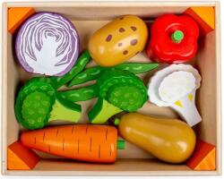 Bigjigs Toys Дървен комплект Bigjigs - Щайга за зеленчуци, с аксесоари (BJ477) - ozone