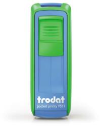 Trodat Bélyegző, TRODAT "Pocket Printy 9511", zöld-kék ház, fekete párnával (9511Z/K/F) - nyomtassingyen