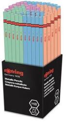 rOtring Grafitceruza display, HB, hatszögletű, ROTRING "METALLIC", vegyes színek, 72db/disp (NRR2090067) - nyomtassingyen