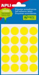 APLI Etikett, 19 mm kör, kézzel írható, színes, APLI, sárga, 100 etikett/csomag (02063) - nyomtassingyen