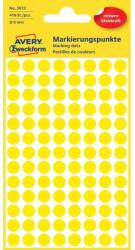 Avery Etikett címke, o8mm, jelölésre, 104 címke/ív, 4 ív/doboz, Avery sárga (3013) - nyomtassingyen