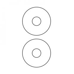 Etikett címke, CD-hez 117mm100 lap, 2 címke/lap - nyomtassingyen